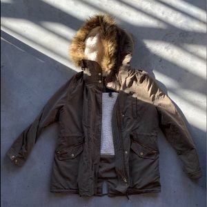 parka coat with fur hood